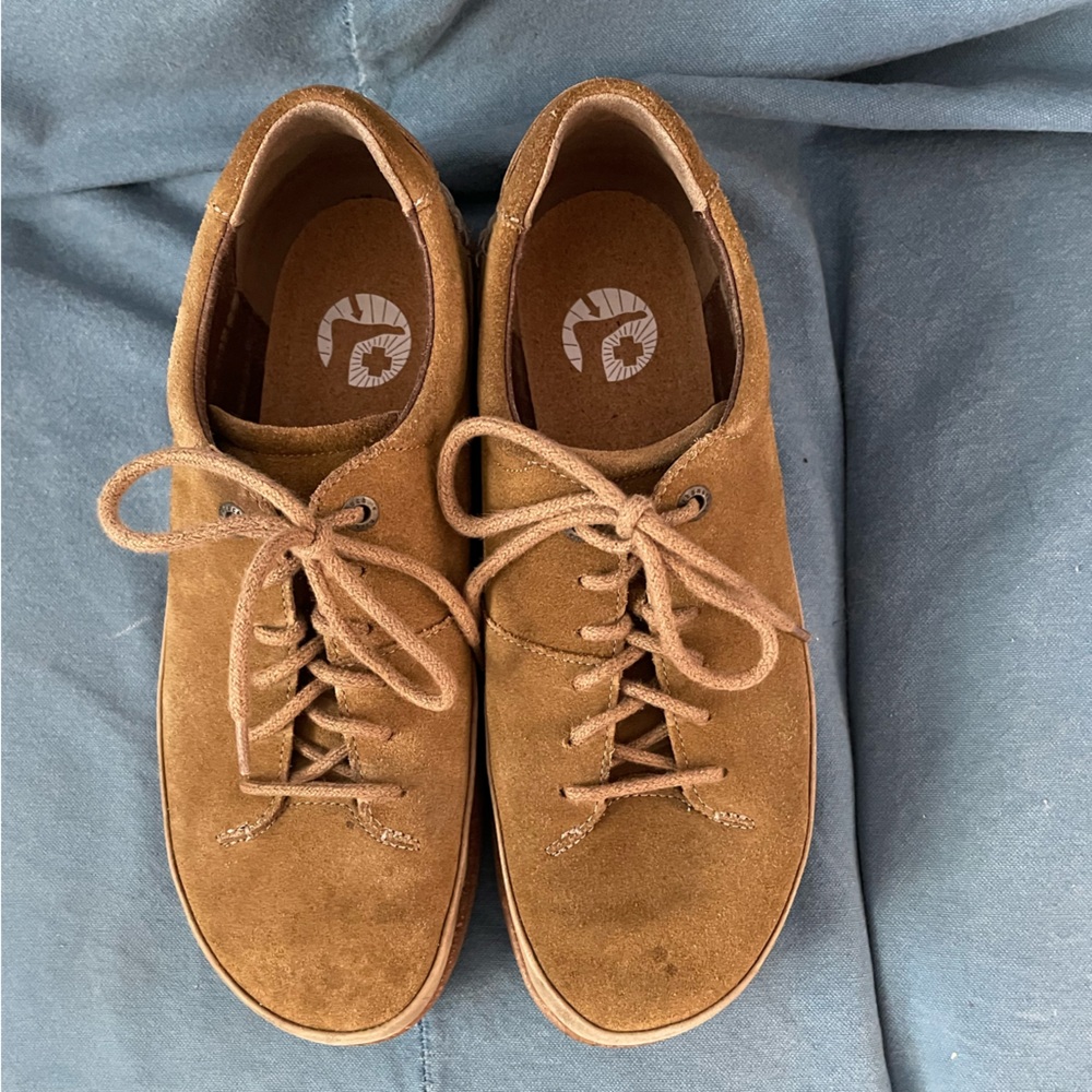 Birkenstock Honnef, Low, Euro 40, Tan Suede, Missing Blue Insole